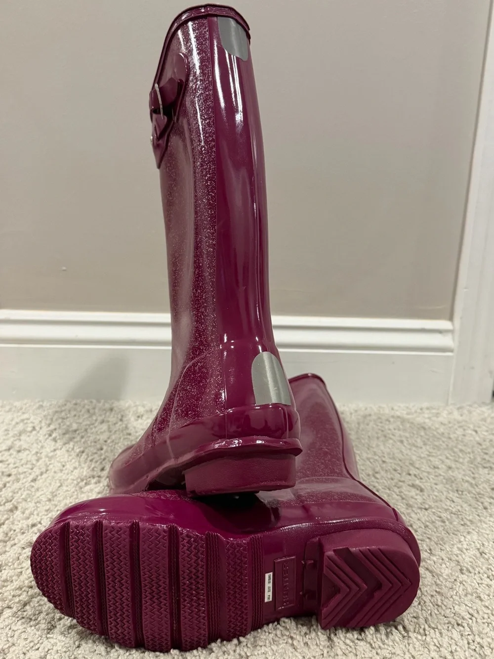 Hunter Glitter Tall Rain Boots - Plum
